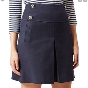 Hobbs London Joy Sailor Mini Skirt Navy Blue Cotton Blend Women's US 12
